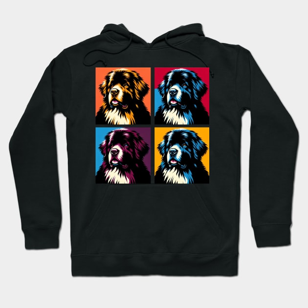 Newfoundland Dog Pop Art - Dog Lover Gifts Hoodie by PawPopArt